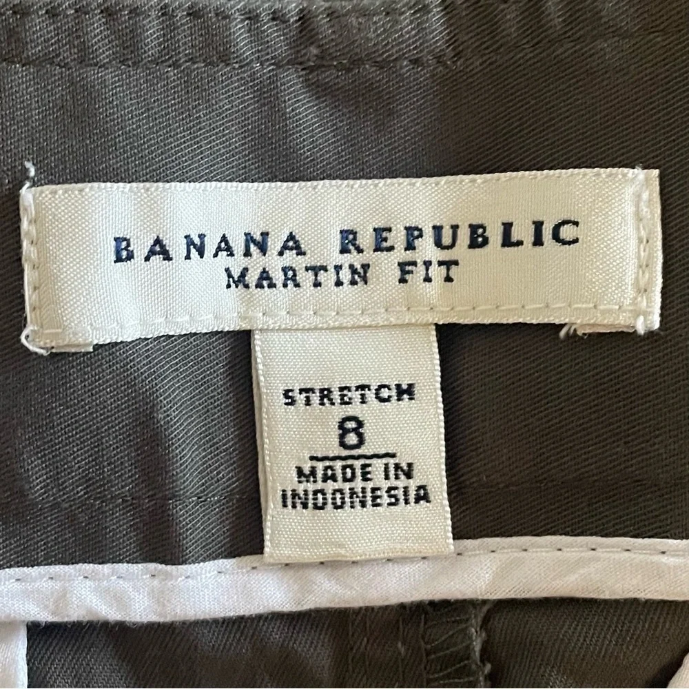 Vintage y2k Banana Republic Stretch Martin Fit Short Shorts Women’s 8 Gray Moto - Picture 2 of 13